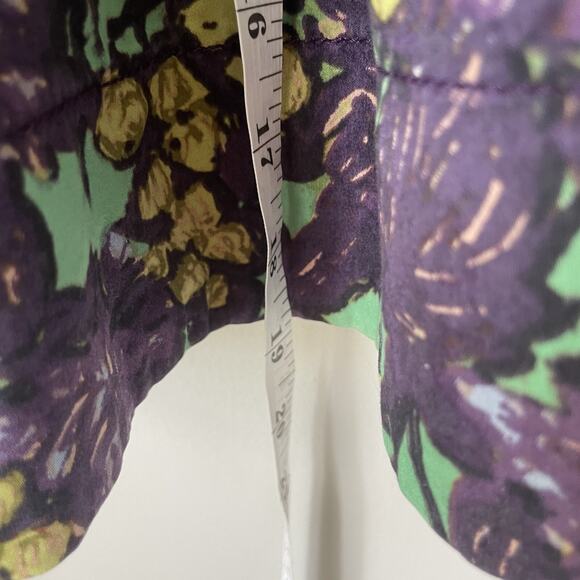 J Crew Womens Skirt Size 4 Purple Floral A-Line‎ Cotton Above Knee Career - Picture 7 of 7
